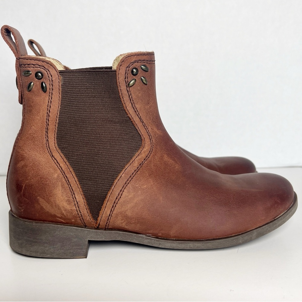 •OLUKAI•‎ Kualona Round Toe Pull On Ankle Boot in Friar Brown Leather Size 6.5 - Picture 3 of 12